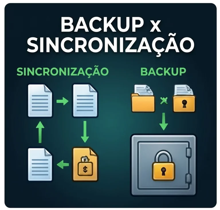 Comparação entre sincronização de arquivos e backup real