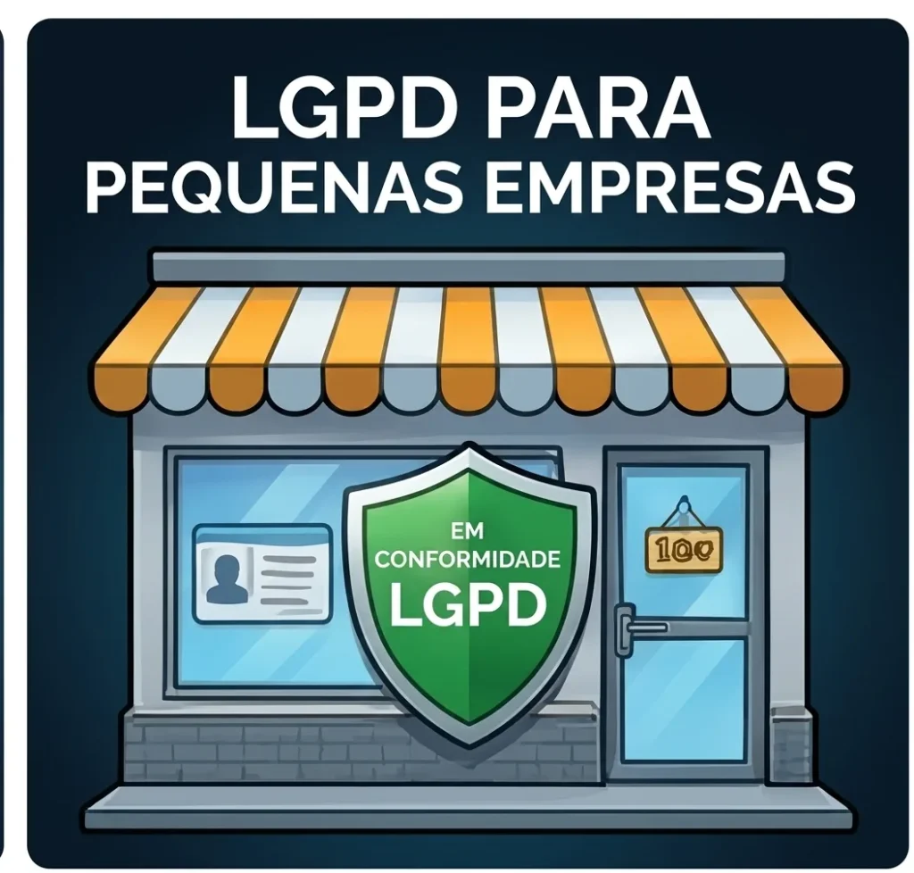 Loja pequena protegida por escudo de conformidade com a LGPD