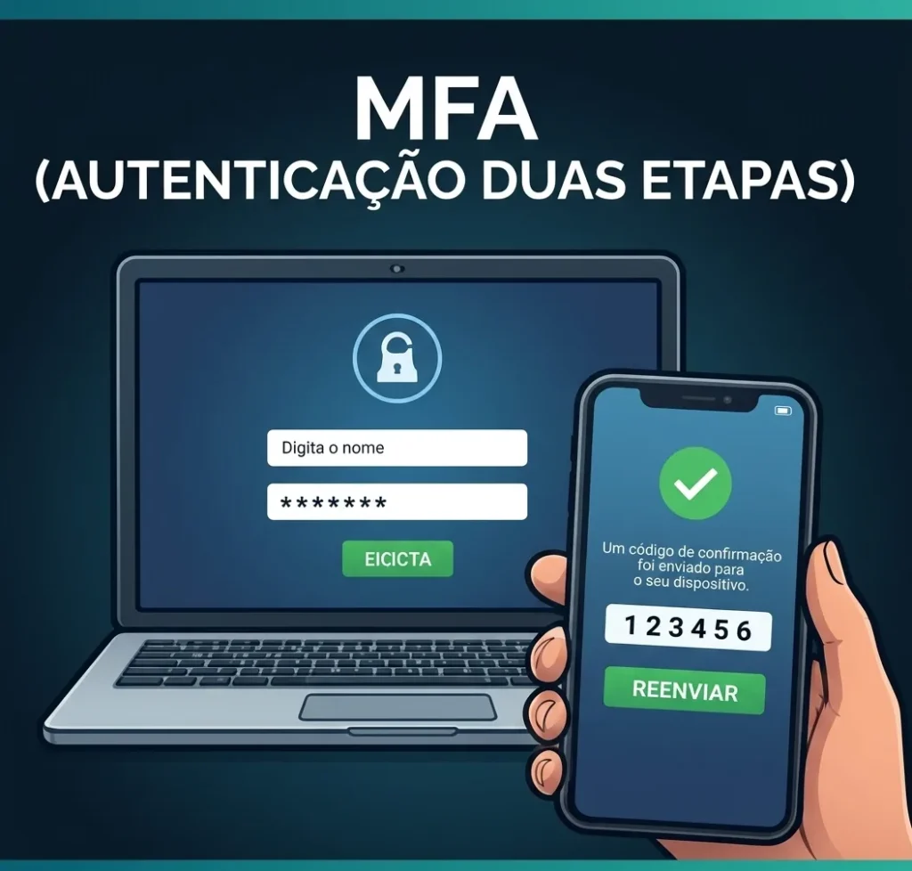 Autenticação em duas etapas com notebook e celular